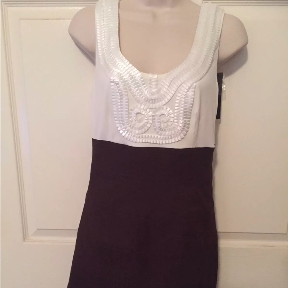 Rampage brown white cutout dress NWT